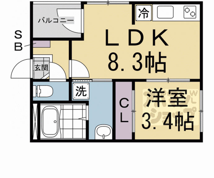 【ハーモニーテラス太秦安井車道町】間取
