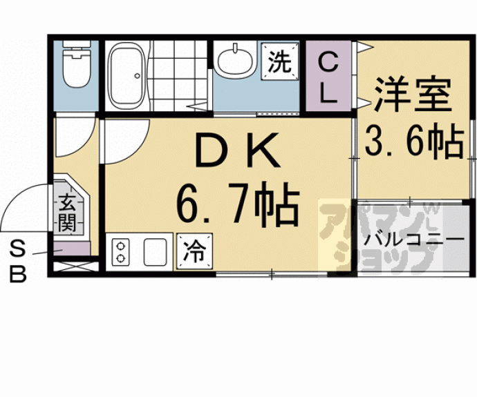 【ハーモニーテラス太秦安井車道町】間取