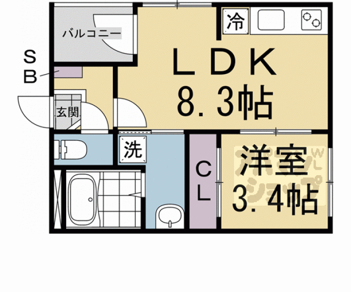 【ハーモニーテラス太秦安井車道町】間取