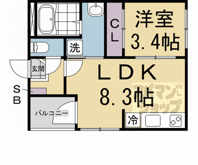 【ハーモニーテラス太秦安井車道町Ⅱ】間取