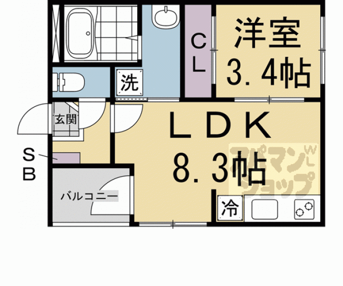 【ハーモニーテラス太秦安井車道町Ⅱ】間取