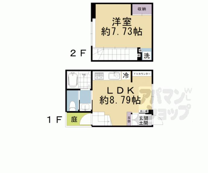 【下京区小田原町２３２－７貸家】間取