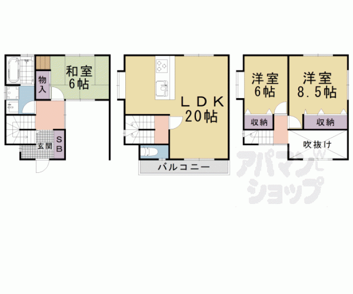 【勧修寺西金ケ崎貸家】間取