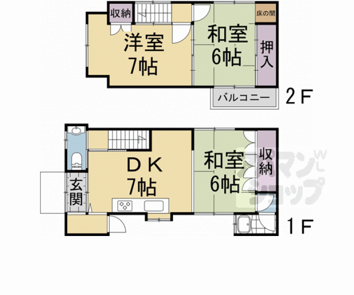 【勘解由小路町貸家】間取