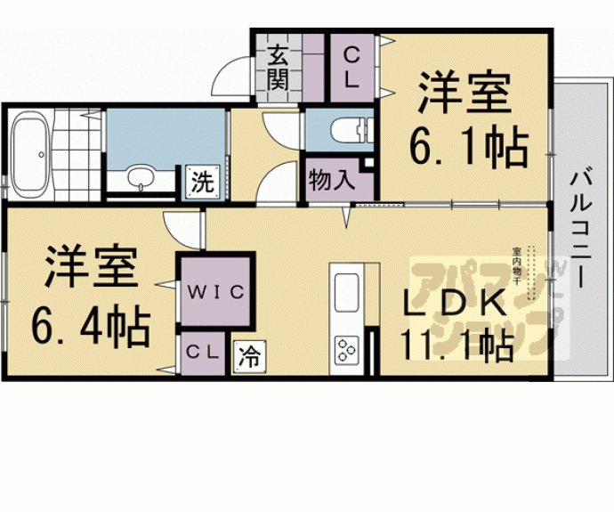 【Ｄ－ＲＯＯＭ久津川】間取