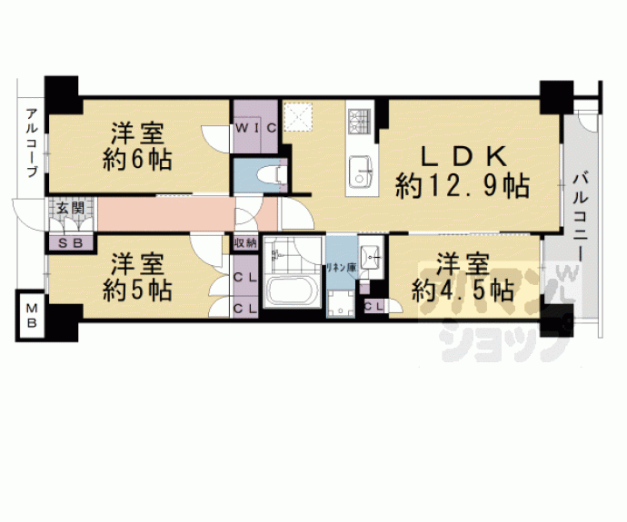 【ファインレジデンス京都五条通】間取