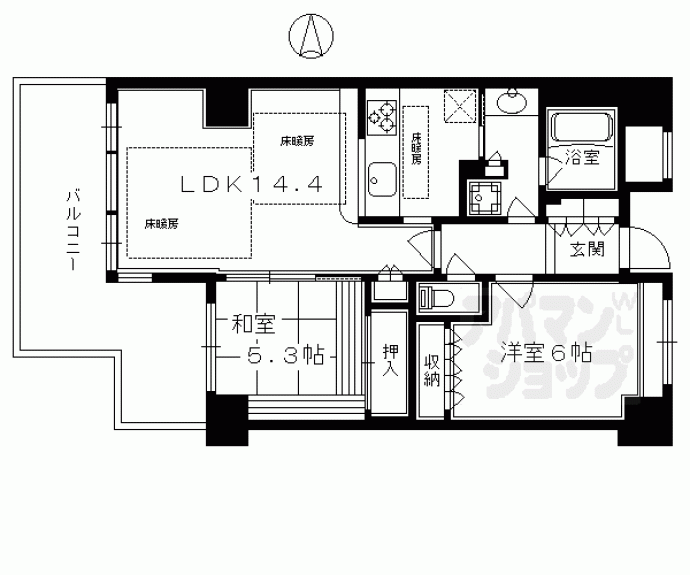 【ルネス・ピース四条烏丸】間取