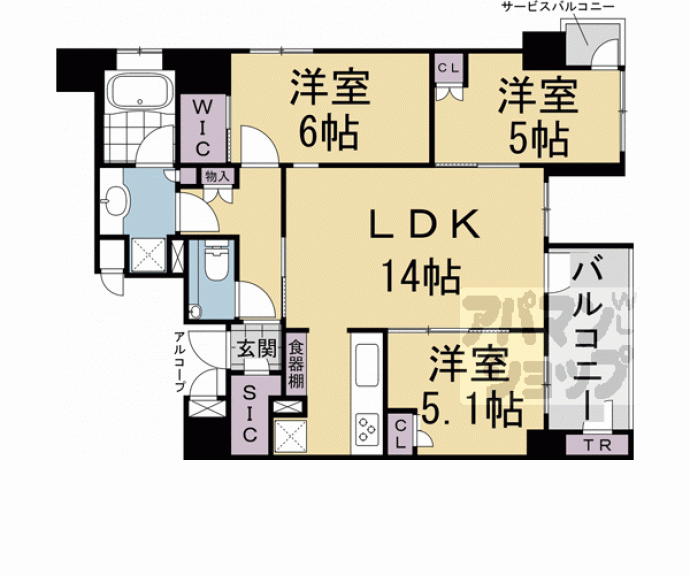 【プレミスト京都二条城北】間取