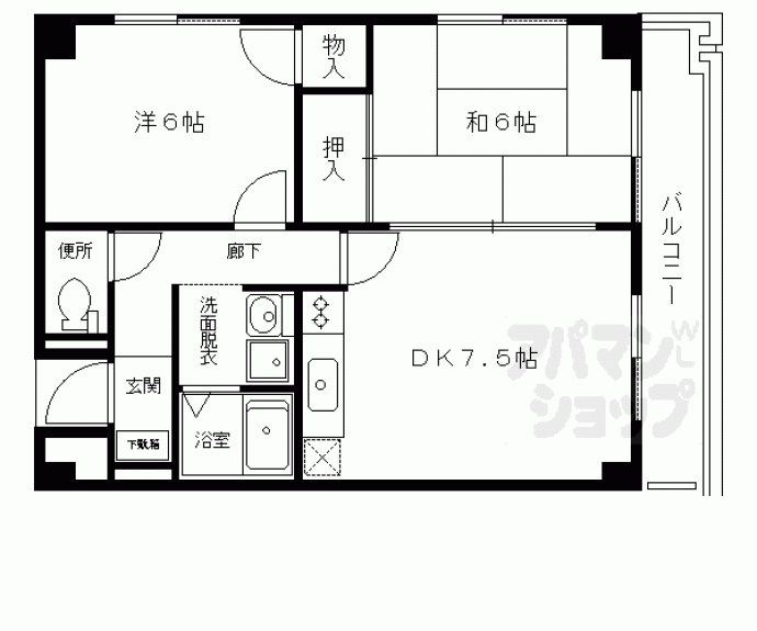 【プェネリジェール西五条Ⅱ】間取