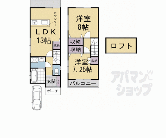 【壬生淵田町貸家】間取