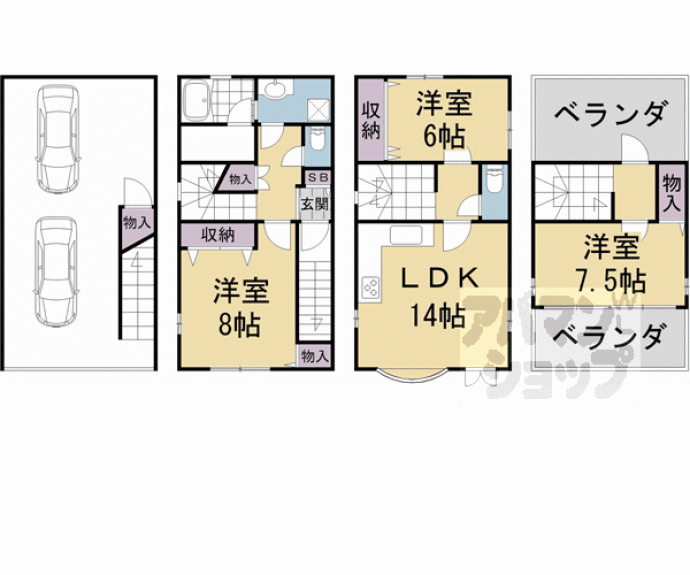 【中御門貸家】間取