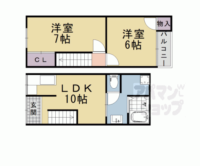 【寺戸町芝山貸家】間取