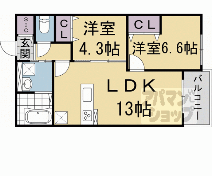 【Plume葛野三条】間取