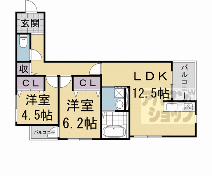 【Plume葛野三条】間取