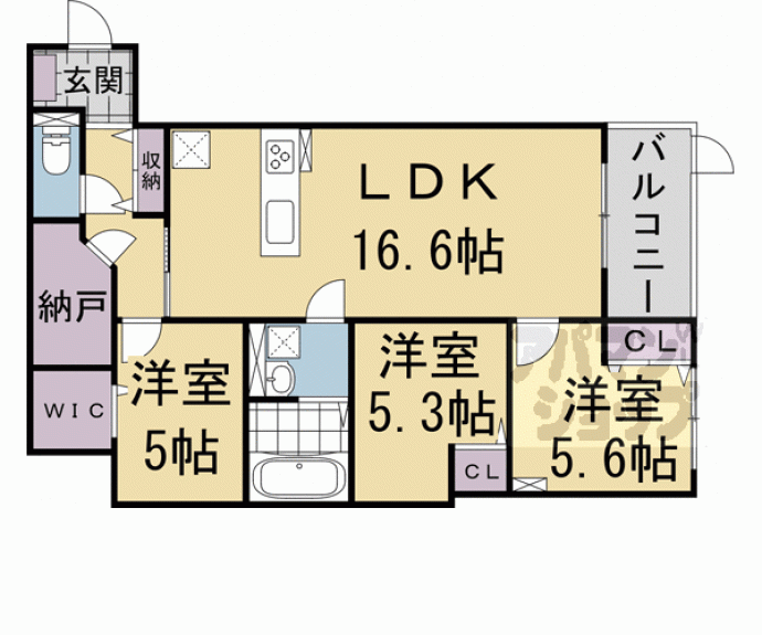 【Plume葛野三条】間取