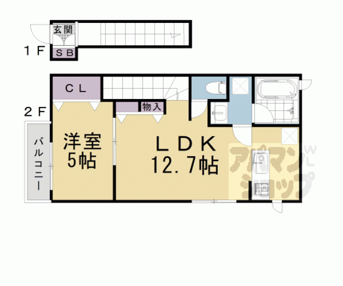 【仮)東山区轆轤町アパート】間取