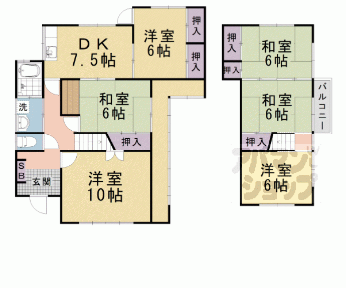 【一里山３丁目貸家】間取