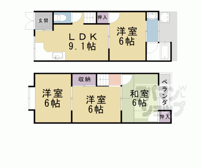 【小山姫子町貸家】間取