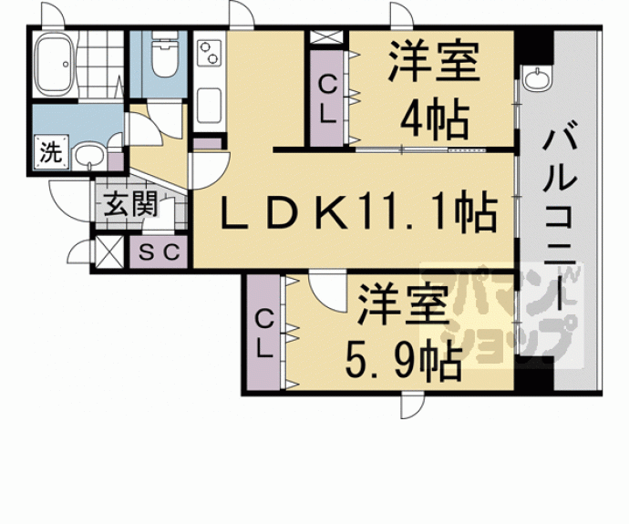 【仮）四条富小路マンション】間取
