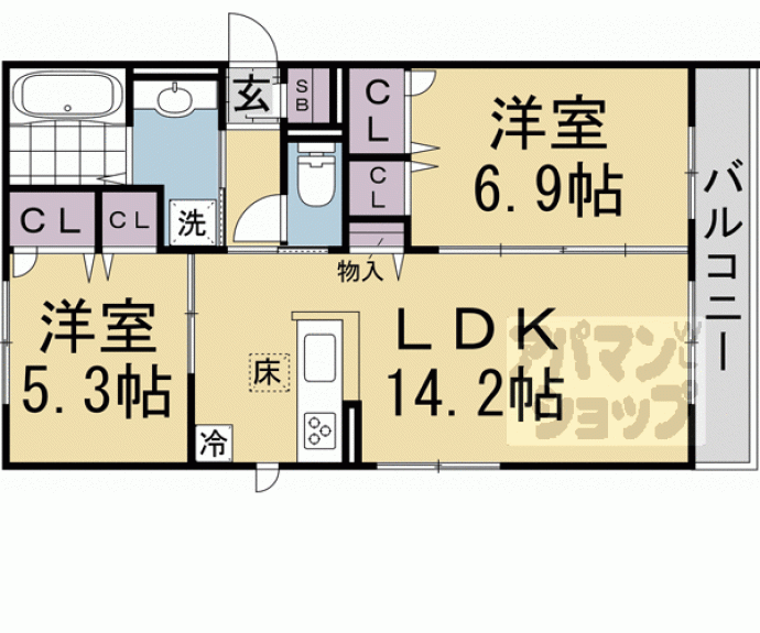 【ルコアン堀川今宮】間取