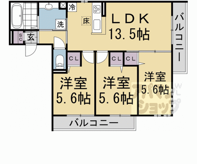 【ルコアン堀川今宮】間取