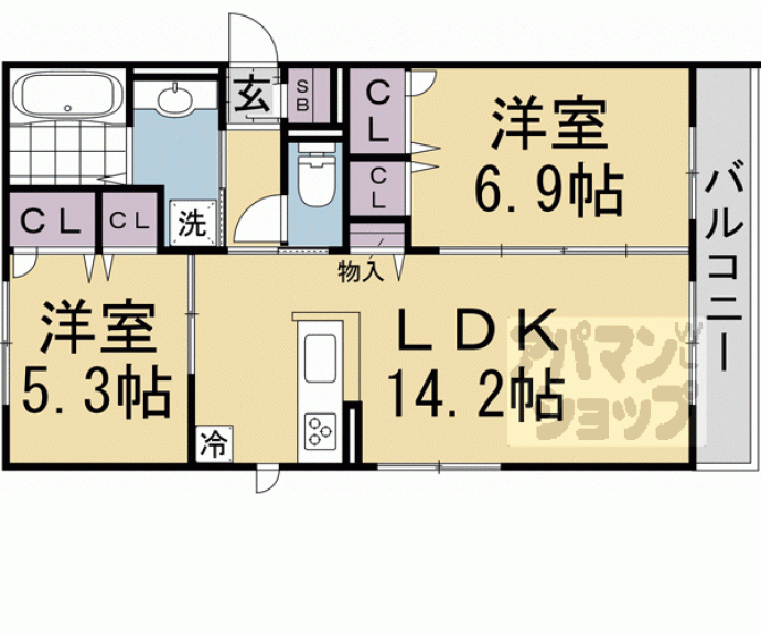 【ルコアン堀川今宮】間取