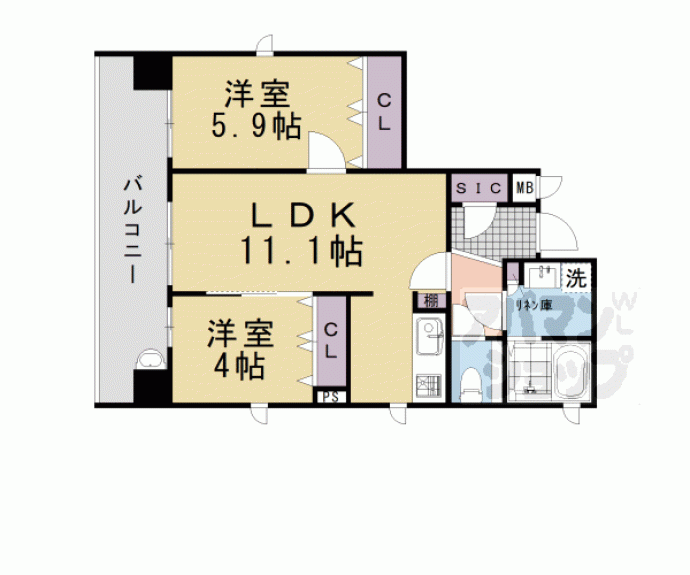【仮）四条富小路マンション】間取