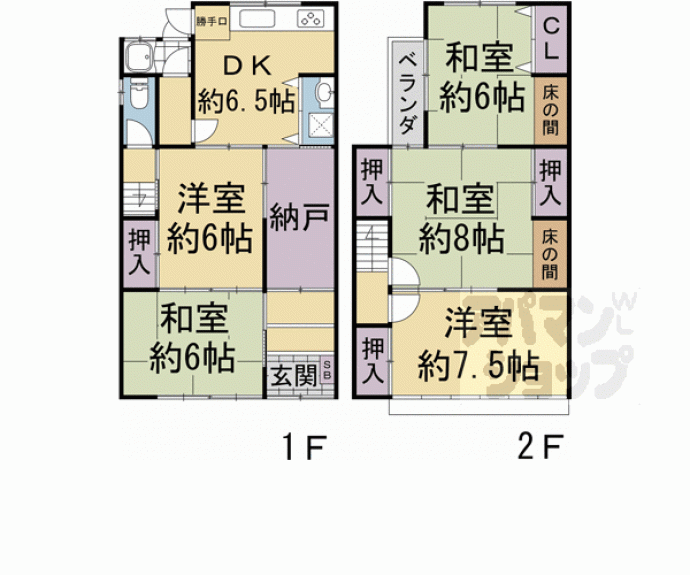 【紫竹東栗栖町20-13貸家】間取