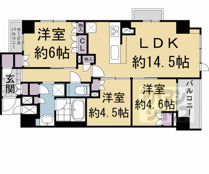 【パラドール京都御所北室町邸】間取