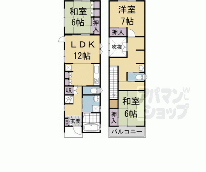 【上京区新美濃部町貸家】間取