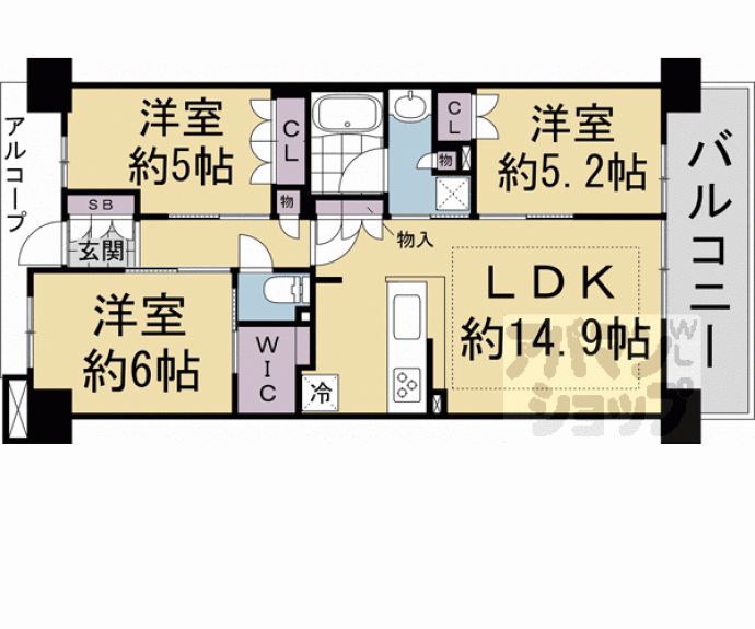 【ジオ京都西院】間取