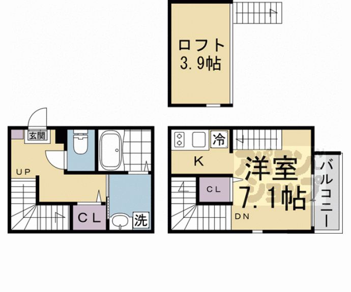 【ハーモニーテラス淀新町Ⅱ】間取