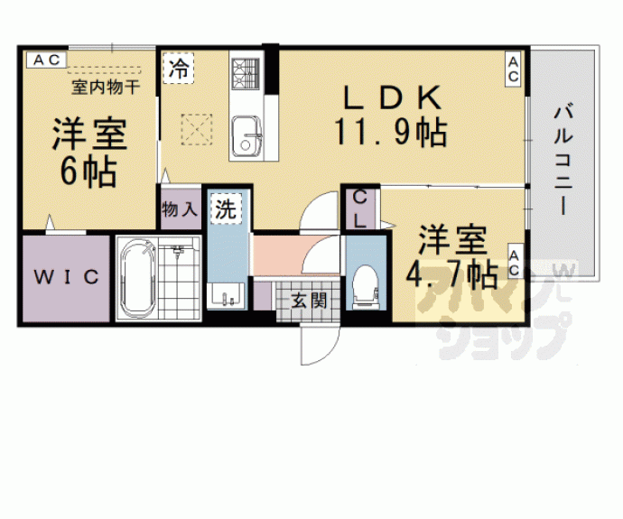 【ＧＲＡＭＭ下津林ＥＡＳＴ】間取