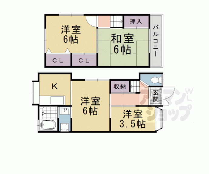 【山田猫塚町貸家】間取