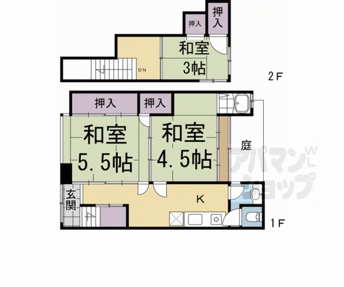 【上京区東柳町貸家】間取