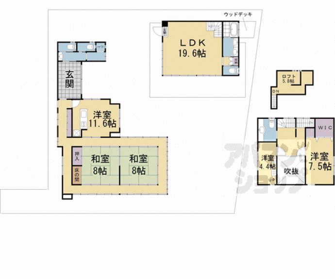 【平野鳥居前町８４－１貸家】間取