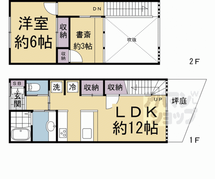 【紫野南舟岡町貸家８８－２０】間取