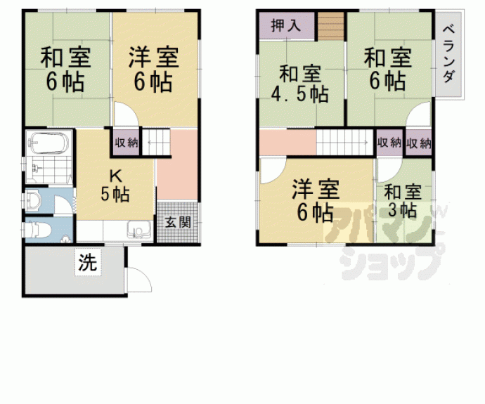 【唐崎１丁目貸家】間取