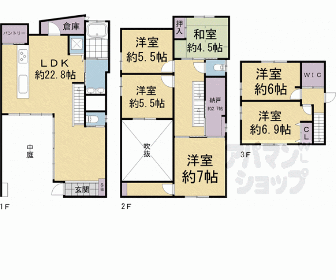 【松ケ崎修理式町１６－２戸建て】間取