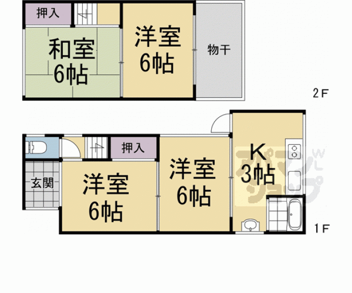 【羽束師古川町森山様貸家】間取