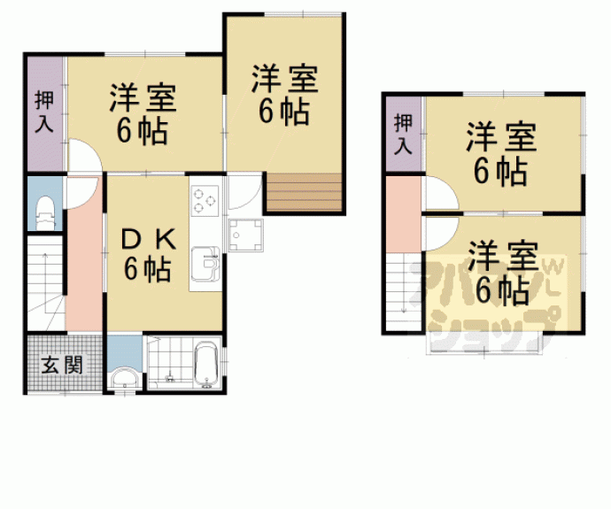 【南志賀４丁目貸家】間取