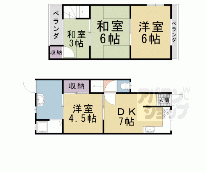 【川田菱尾田テラスハウス】間取