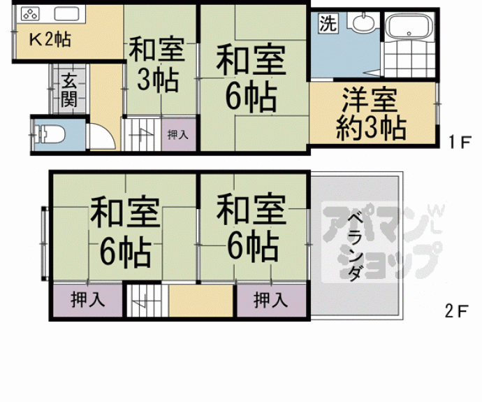 【深草フチ町テラスハウス】間取