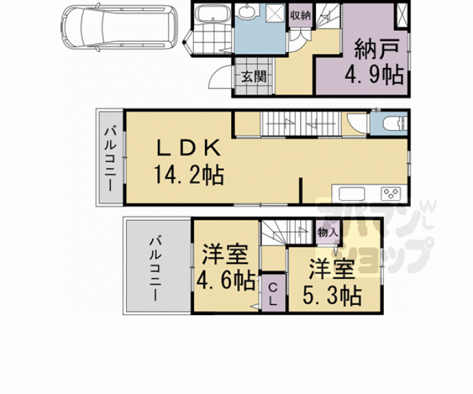 【伏見駅の貸家】間取