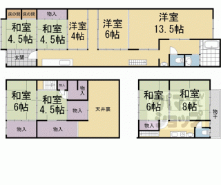 【衣笠天神森町２３－２貸家】
