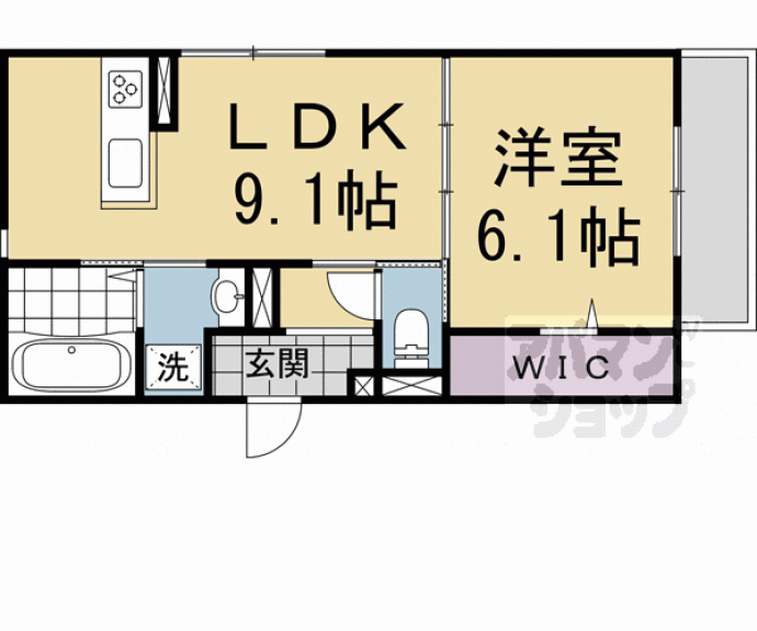 【仮称）東大野町ＩＹ　Ｄ－ＲＯＯＭ】間取