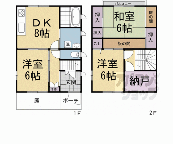 【太秦下刑部町貸家】間取
