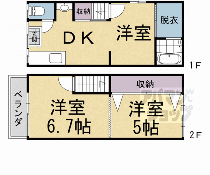 【上京区栄町貸家】間取
