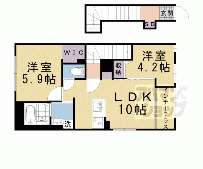 【仮称）京都市山科区椥辻新築アパート】間取