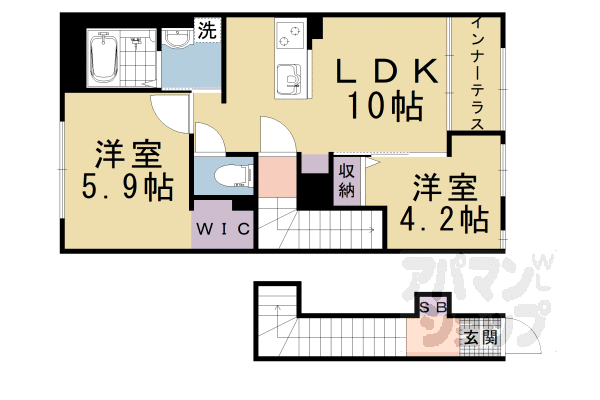 【仮称)京都市山科区椥辻新築アパート】間取